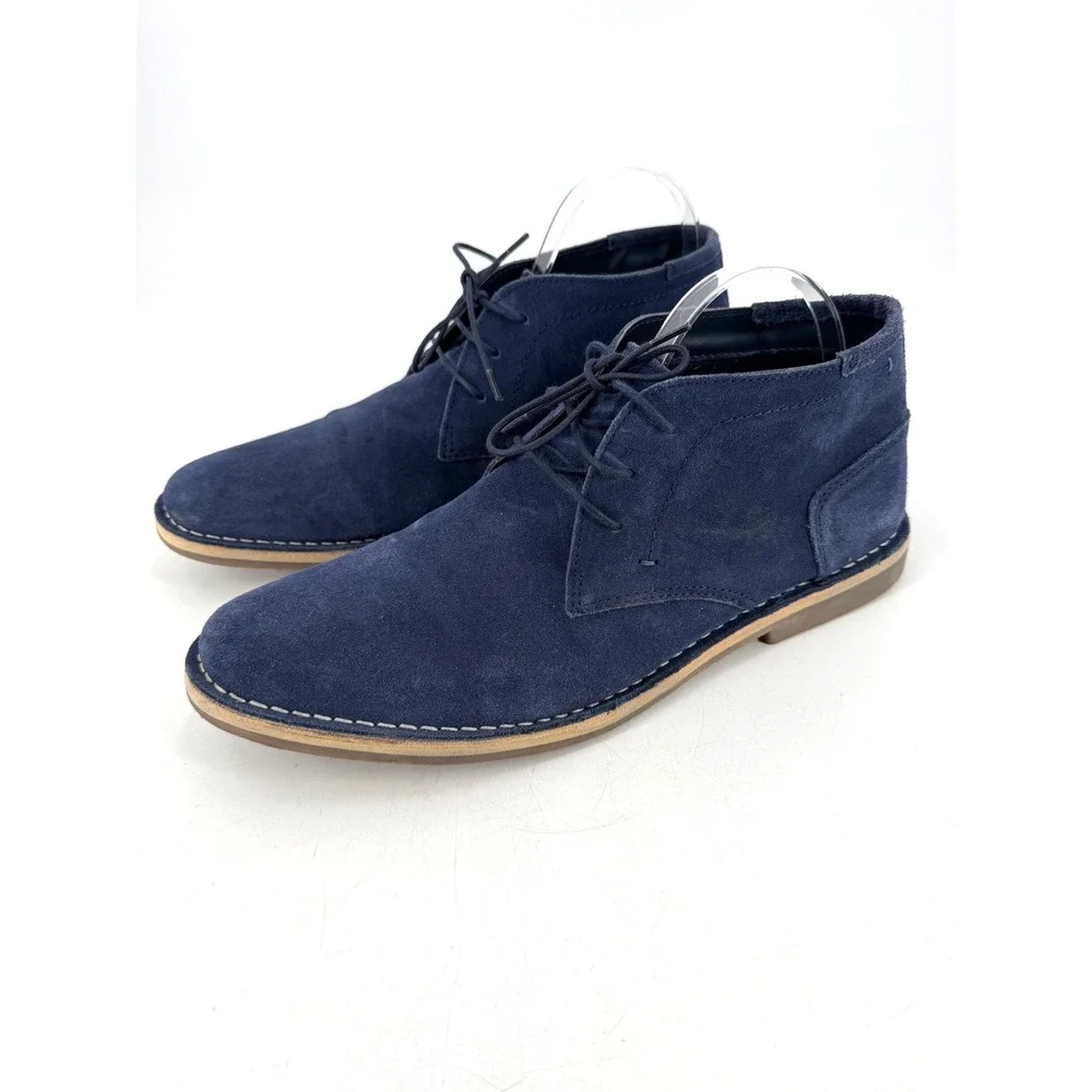 Steve Madden Hacksaw Chukka Boots Mens 12 Navy Suede Desert Classic Preppy Urban